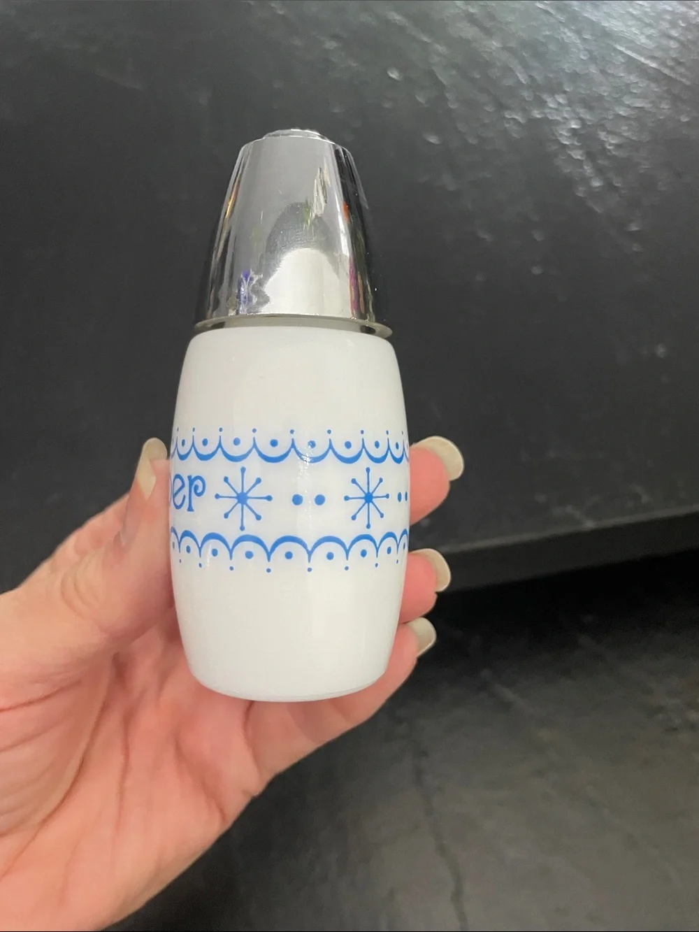 Gemco Pepper White and Blue Ceramic Pepper Shaker